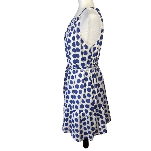 Boden White and Blue Halter Top Tiered Polka Dotted Cottagecore Mini Dress Sz 8 - Picture 5 of 15
